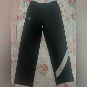 black champion sweatpants with white stripe